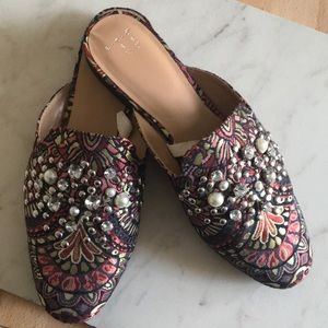 Jacquard loafer mules